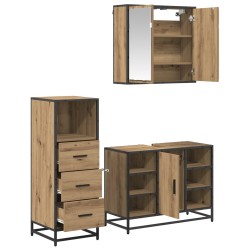 Ensemble de mobilier de salle de bain 3 pc Chêne artisanal 621220621220