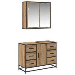 Ensemble de mobilier de salle de bain 2 pc Chêne artisanal 621221621221