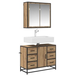 Ensemble de mobilier de salle de bain 2 pc Chêne artisanal 621221621221