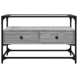 Meuble TV avec dessus en verre sonoma gris bois d'ingénierie 621223621223