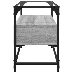 Meuble TV avec dessus en verre sonoma gris bois d'ingénierie 621223621223