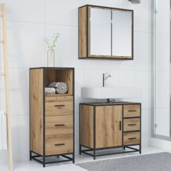 Ensemble de mobilier de salle de bain 3 pc Chêne artisanal 621224621224