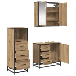 Ensemble de mobilier de salle de bain 3 pc Chêne artisanal 621224621224