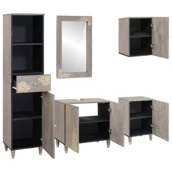 Ensemble de Meubles de Salle de Bain avec tiroir 5 pcs Gris 621226621226