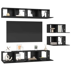 Ensemble meuble TV 6 pcs Chêne noir Bois d'ingénierie 621235621235