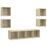 Ensemble de meubles TV 5 pcs Chêne sonoma Bois d'ingénierie 621236621236
