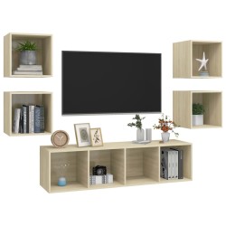 Ensemble de meubles TV 5 pcs Chêne sonoma Bois d'ingénierie 621236621236