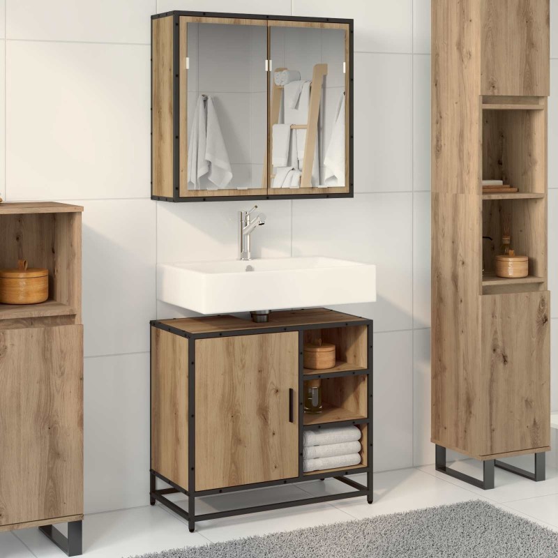 Ensemble de mobilier de salle de bain 2 pc Chêne artisanal 621237621237
