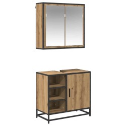 Ensemble de mobilier de salle de bain 2 pc Chêne artisanal 621237621237
