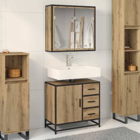 Ensemble de mobilier de salle de bain 2 pc Chêne artisanal 621238621238