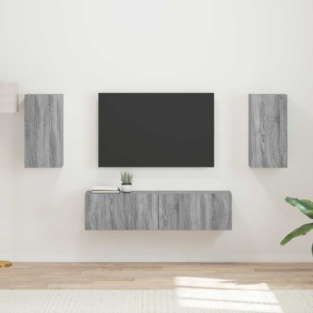 Ensemble meuble TV 4 pcs Gris Sonoma Bois d'ingénierie 621242621242