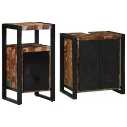 Ensemble de mobilier de salle de bain 2 pcs Bois Recyclé Solide 621246621246
