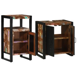 Ensemble de mobilier de salle de bain 2 pcs Bois Recyclé Solide 621246621246