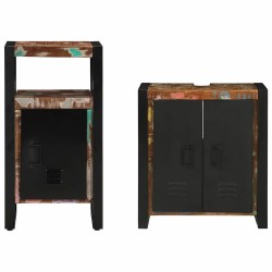 Ensemble de mobilier de salle de bain 2 pcs Bois Recyclé Solide 621246621246