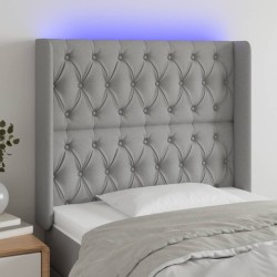Tête de lit à LED Gris clair 103x16x118/128 cm Tissu 621248621248