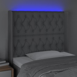 Tête de lit à LED Gris clair 103x16x118/128 cm Tissu 621248621248