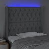 Tête de lit à LED Gris clair 103x16x118/128 cm Tissu 621248621248