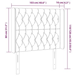 Tête de lit à LED Gris clair 103x16x118/128 cm Tissu 621248621248