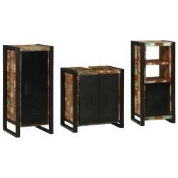 Ensemble de mobilier de salle de bain 3 pcs Bois Recyclé Solide 621259621259