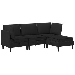 Ensemble de meubles pour le salon 4 pcs Noir Tissu 621260621260