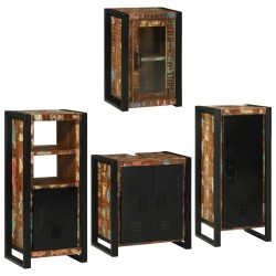 Ensemble de mobilier de salle de bain 4 pcs Bois massif recyclé 621266621266
