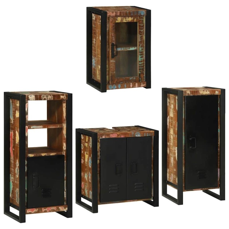 Ensemble de mobilier de salle de bain 4 pcs Bois massif recyclé 621266621266