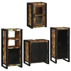Ensemble de mobilier de salle de bain 4 pcs Bois massif recyclé 621266621266