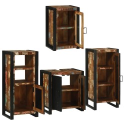 Ensemble de mobilier de salle de bain 4 pcs Bois massif recyclé 621266621266