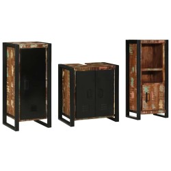 Ensemble de mobilier de salle de bain 3 pcs Bois Recyclé Solide 621270621270