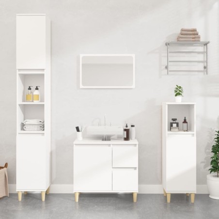 Armoire de salle de bain blanc 30x30x100 cm bois d'ingénierie 621271621271