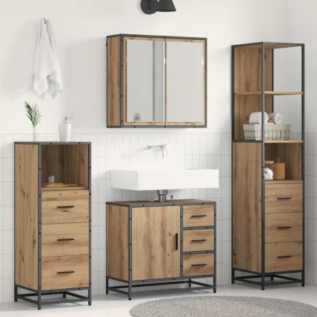 Ensemble de mobilier de salle de bain 4 pc Chêne artisanal 621272621272
