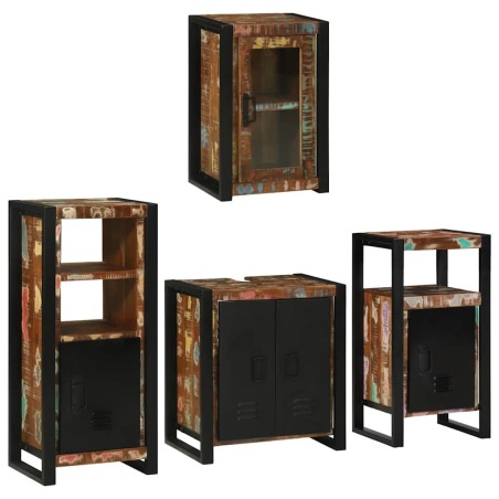 Ensemble de mobilier de salle de bain 4 pcs Bois massif recyclé 621273621273
