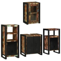 Ensemble de mobilier de salle de bain 4 pcs Bois massif recyclé 621273621273