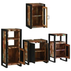 Ensemble de mobilier de salle de bain 4 pcs Bois massif recyclé 621273621273
