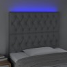 Tête de lit à LED Gris clair 100x7x118/128 cm Tissu 621277621277