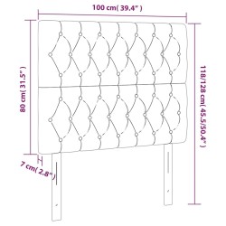 Tête de lit à LED Gris clair 100x7x118/128 cm Tissu 621277621277
