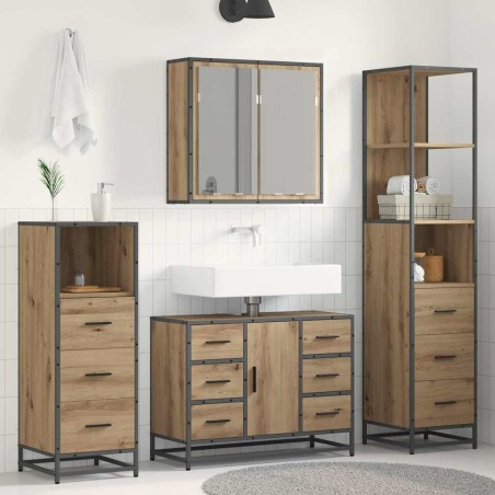 Ensemble de mobilier de salle de bain 4 pc Chêne artisanal 621282621282