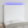 Tête de lit à LED Blanc 90x5x118/128 cm Similicuir 621283621283