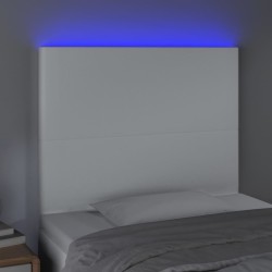 Tête de lit à LED Blanc 90x5x118/128 cm Similicuir 621283621283