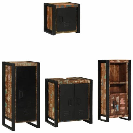 Ensemble de mobilier de salle de bain 4 pcs Bois Recyclé Solide 621284621284