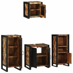 Ensemble de mobilier de salle de bain 4 pcs Bois Recyclé Solide 621284621284