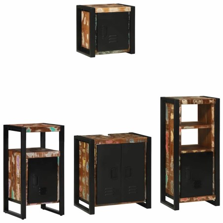 Ensemble de mobilier de salle de bain 4 pcs Bois Recyclé Solide 621285621285