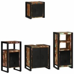 Ensemble de mobilier de salle de bain 4 pcs Bois Recyclé Solide 621285621285
