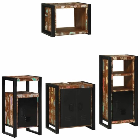 Ensemble de mobilier de salle de bain 4 pcs Bois Recyclé Solide 621286621286