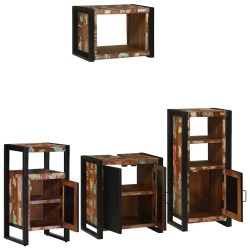Ensemble de mobilier de salle de bain 4 pcs Bois Recyclé Solide 621286621286