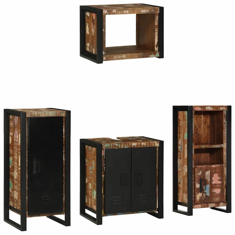 Ensemble de mobilier de salle de bain 4 pcs Bois Recyclé Solide 621288621288