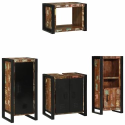 Ensemble de mobilier de salle de bain 4 pcs Bois Recyclé Solide 621288621288