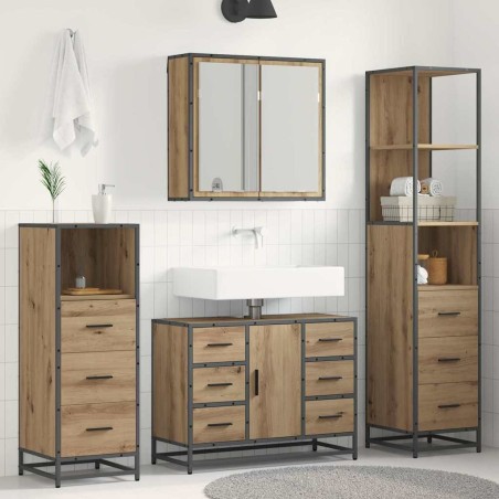 Ensemble de mobilier de salle de bain 3 pc Chêne artisanal 621290621290