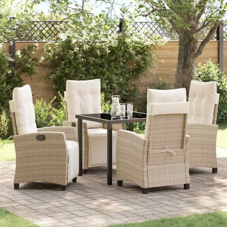 Ensemble de salle à manger pour jardin 5 pcs Beige polyrotin 621292621292