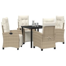 Ensemble de salle à manger pour jardin 5 pcs Beige polyrotin 621292621292